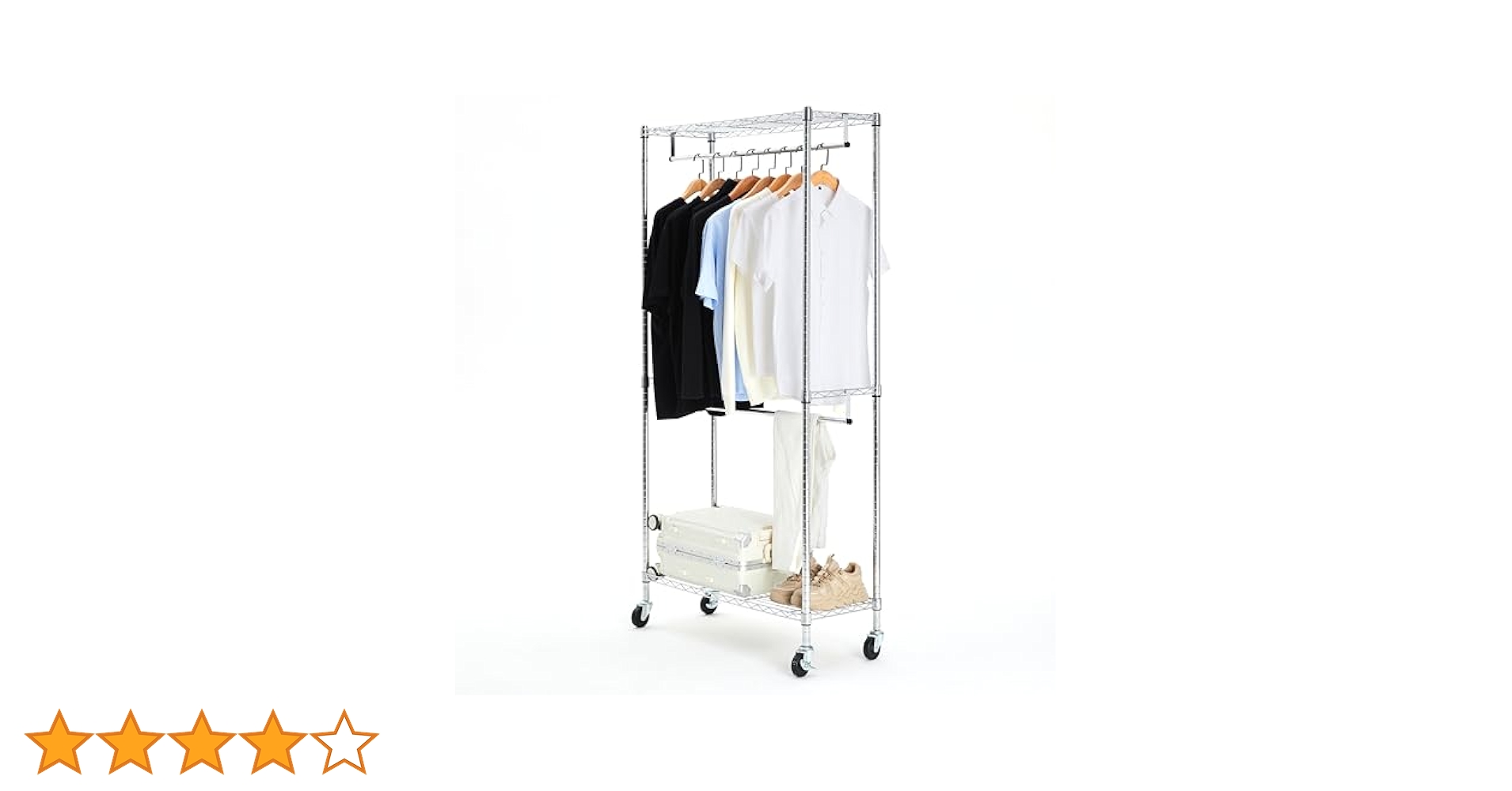 Amazonベーシック ハンガーラック 2段 耐荷重181kg シルバー Amazon｜Amazonベーシック ハンガーラック 2段 洋服ラック 耐